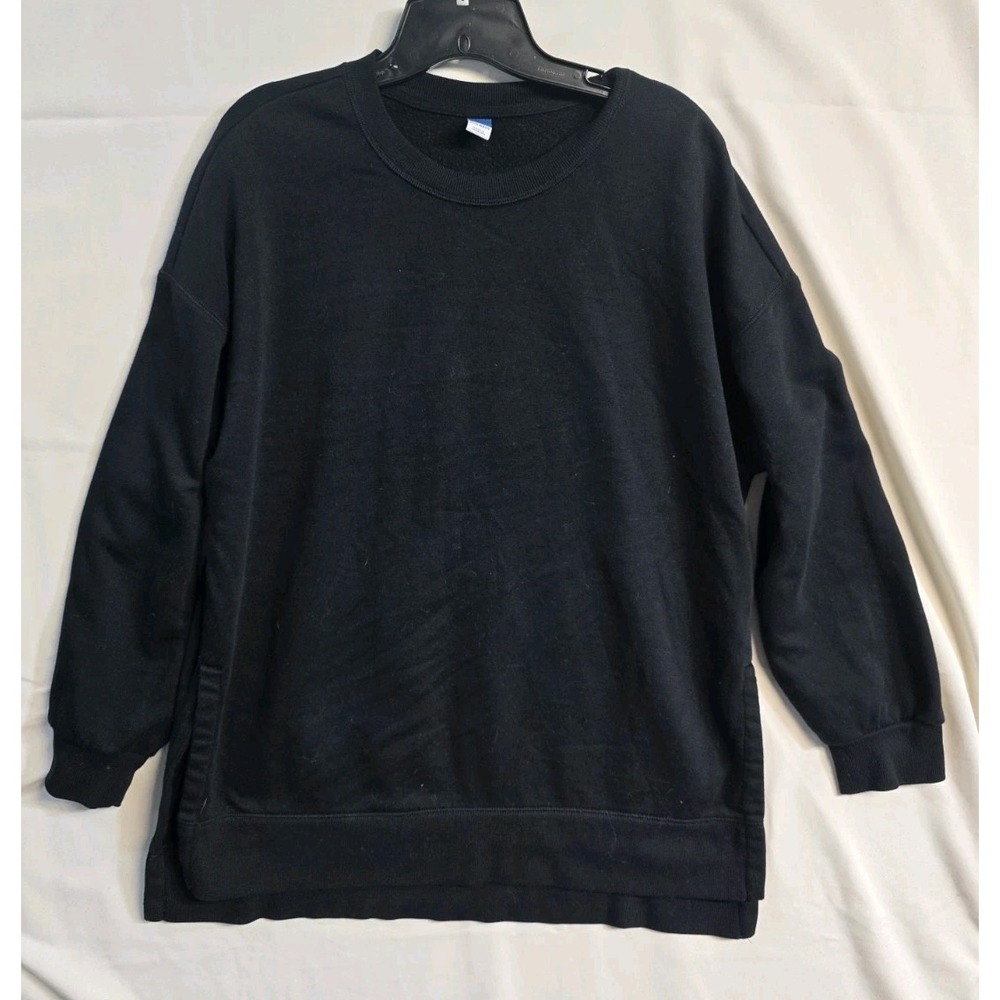 Old Navy Women's Tunic Sweatshirt  Black  M  Splits Athletic